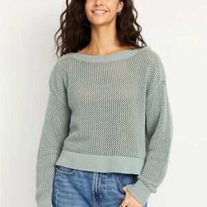 Old Navy EUC Size XL Boat Neck Open Stitch Sweater in Cozy Cashmere color